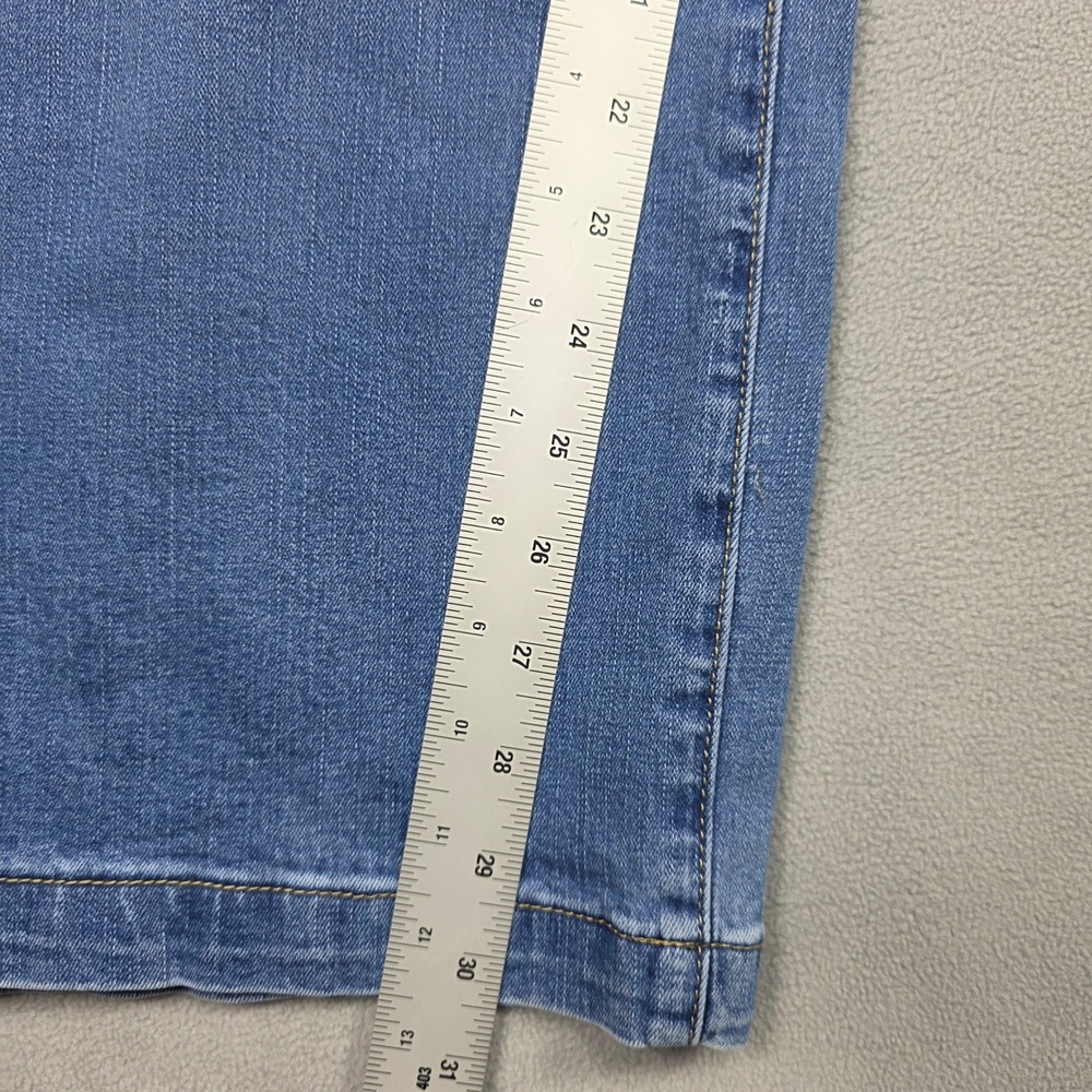 Flamingals Jeans Women Large Blue Wide Leg High Rise Stretch Light Wash - Picture 8 of 13